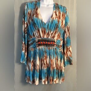 Boston Proper turquoise beaded top.